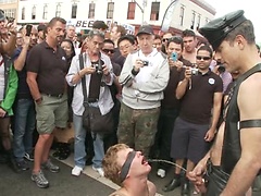 Noah Brooks is dragged through the streets, bound, beaten and pissed on.