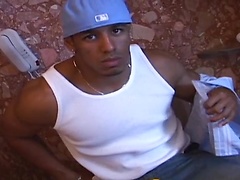 Hunky Latino Joey Strokes Dick In A Shower