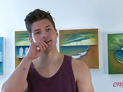 Straight Athlete Jasper Pumps Up His Body & His Uncut Cock Explodes!