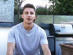 Young Barman & Athletic Young Pup Jack Shows Us His Big Cock and Cums Loads!