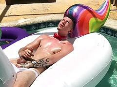 Latin Papi Stroking his Big Curved Cock