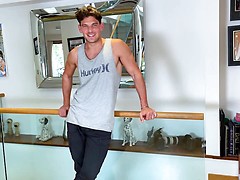 Straight Muscular Hunk Shows off his Muscles & Wanks his Thick Uncut Cock & Shoots his Load!