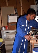 Lustful gay amateurs Diego Delavega & Sunny Blue fuck in the workshop